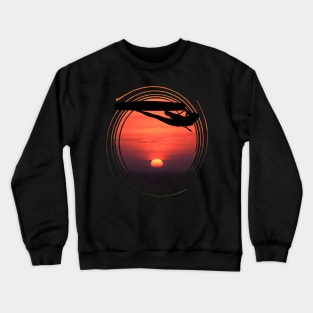 Kitesurfer Freestyle Action Black Silhouette Sunset Crewneck Sweatshirt